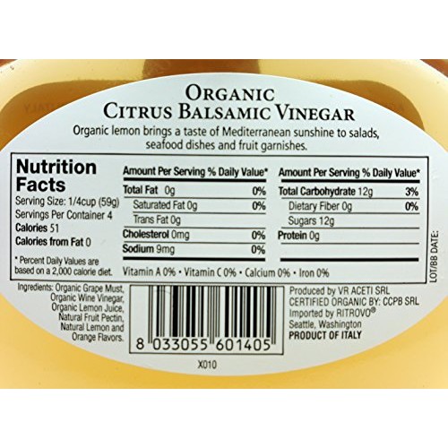 Ritrovo Selections Organic Balsamic Vinegar 6.78Fl.Oz. 200Ml
