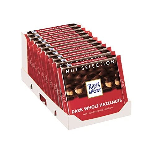 Ritter Sport Dark Chocolate With Whole Hazelnuts, 3.5 Ounce Bar,