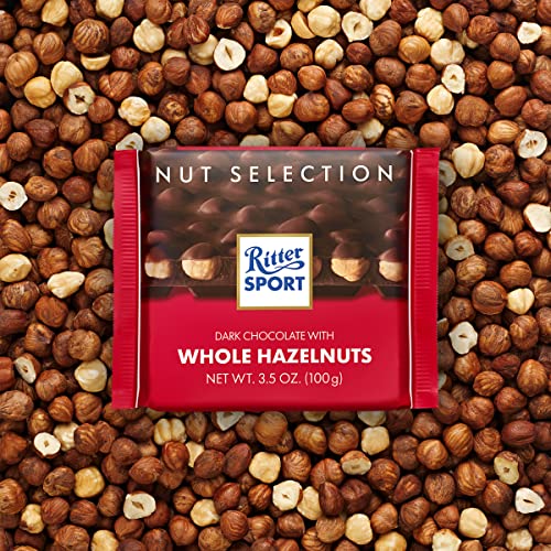 Ritter Sport Dark Chocolate With Whole Hazelnuts, 3.5 Ounce Bar,