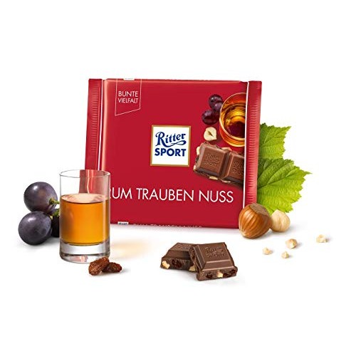 Ritter Sport Rum, Raisin &Amp; Hazelnuts Milk Chocolate 100G - Pack