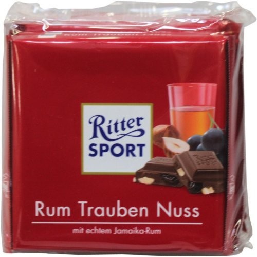 Ritter Sport Rum-Trauben Nuss 100G 5Er Pack