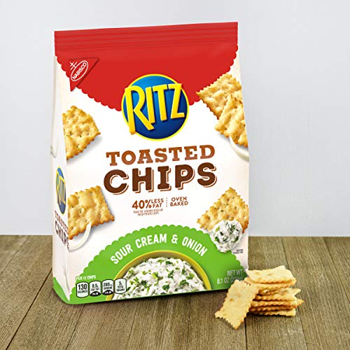 Ritz Toasted Chips, Sour Cream &Amp; Onion, 8.1 Ounce