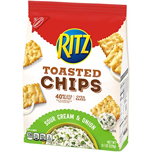 Ritz Toasted Chips, Sour Cream &Amp; Onion, 8.1 Ounce