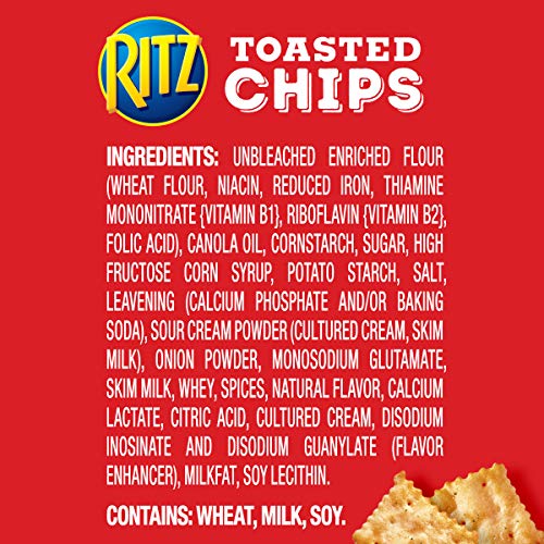 Ritz Toasted Chips, Sour Cream &Amp; Onion, 8.1 Ounce
