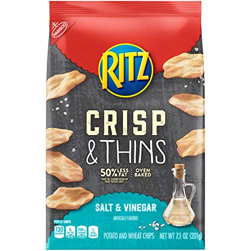 Ritz Crisp &Amp; Thins Salt &Amp; Vinegar Chips, 7.1 Ounce