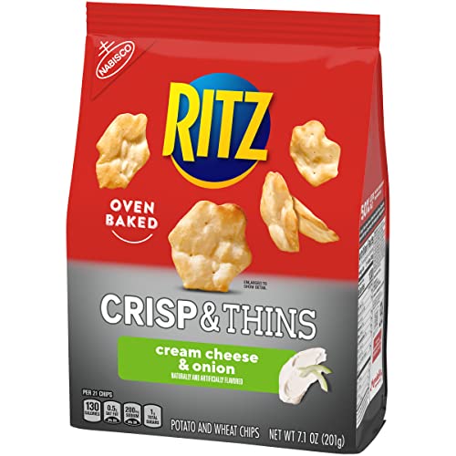 Ritz Crisp And Thins Cream Cheese And Onion Chips, 7.1 Oz