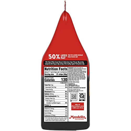 Ritz Crisp And Thins Cream Cheese And Onion Chips, 7.1 Oz