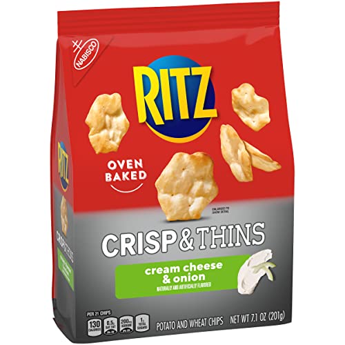 Ritz Crisp And Thins Cream Cheese And Onion Chips, 7.1 Oz
