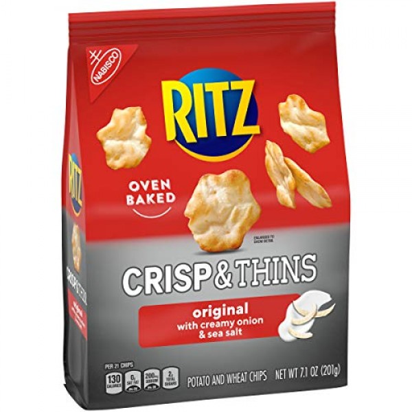 RITZ Crisp and Thins Original with Creamy Onion and Sea Salt, 7....