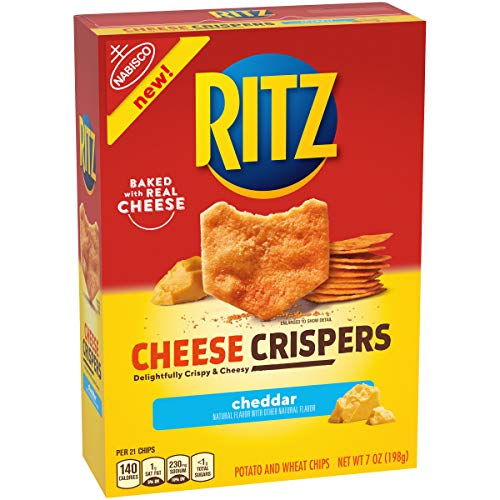 Ritz Crispers Cheddar Chips, Cheese, 7 Ounce 6 Pack