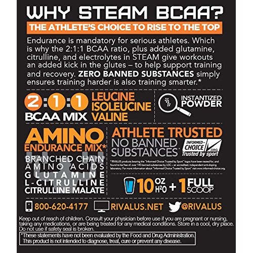 Rivalus Steam Energy Drink, Blue Raspberry, 0.8 Pound, 30 Servings