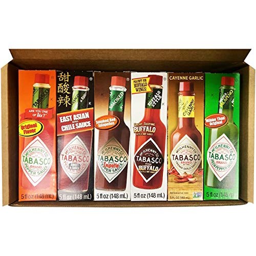 Riverfinn Tabasco Hot Sauce 6 Flavor Variety Gift Pack, Full Siz