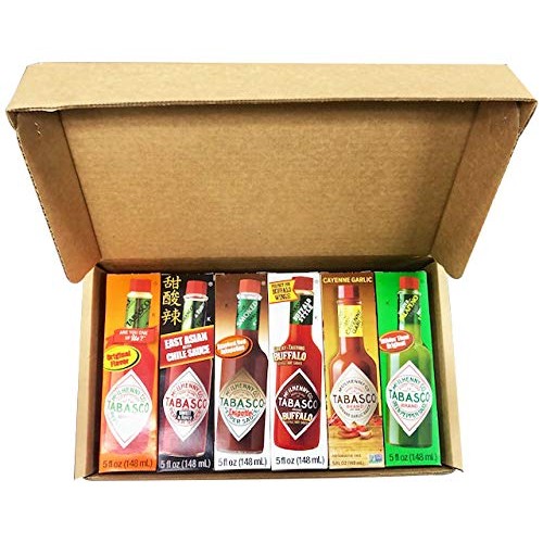 Riverfinn Tabasco Hot Sauce 6 Flavor Variety Gift Pack, Full Siz