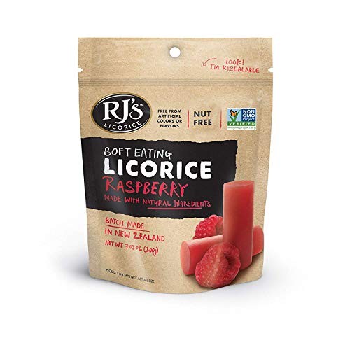 Rjs Natural Soft Eating Raspberry Licorice 7.05 Ounces Pack Of 5