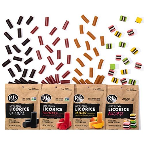 Soft Eating Black Licorice 8-Pack - Rjs Licorice 7.05Oz Bags