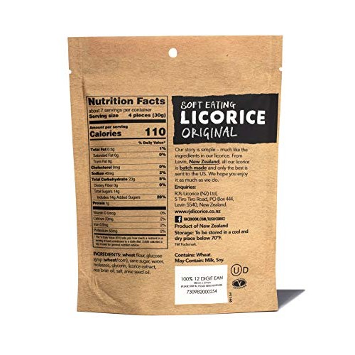 Soft Eating Black Licorice 8-Pack - Rjs Licorice 7.05Oz Bags