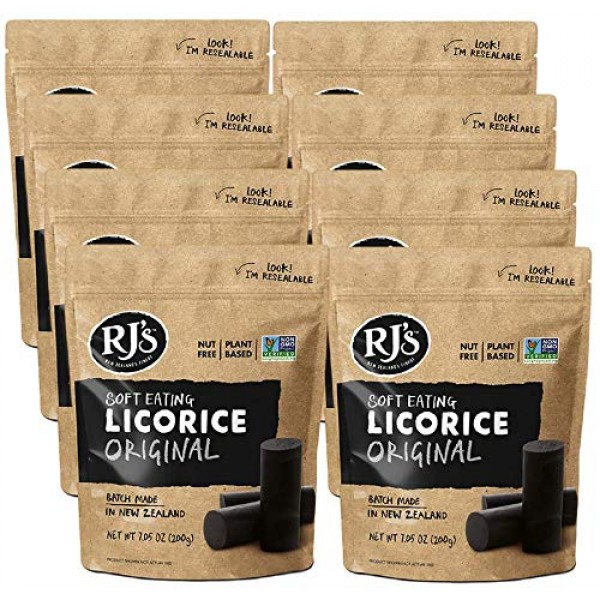 Soft Eating Black Licorice 8-Pack - RJs Licorice 7.05oz Bags ...
