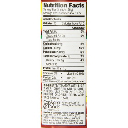 Ro-Tel Diced Tomatoes &Amp; Green Chilies, 10 Oz