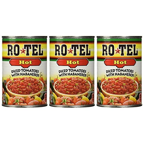 Ro-Tel Hot Diced Tomatoes With Habaneros 10 Oz 3 Pack