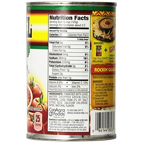 Ro Tel Tomato Diced Milderpack Of 6