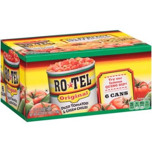 Rotel Original Diced Tomatoes &Amp; Green Chilies 10Oz 6Ct