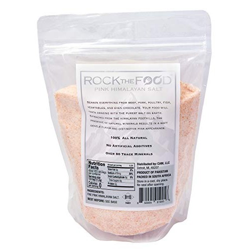 Pink Himalayan Salt By Rock The Food - 2.2Lb Refill Bag - Coarse