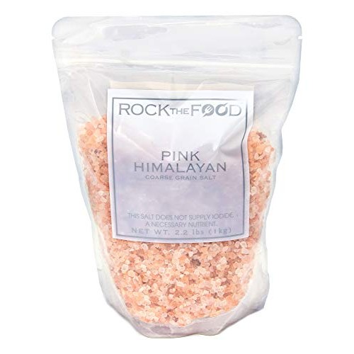 Pink Himalayan Salt By Rock The Food - 2.2Lb Refill Bag - Coarse