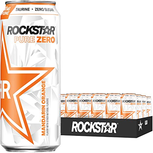 Rockstar Energy Drink Pure Zero, Mandarin Orange, 24 Count