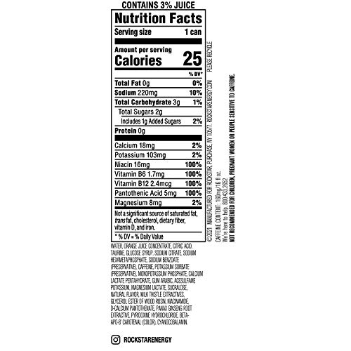 Rockstar Energy Drink, Orange Recovery, 16 Fl Oz Pack Of 24 Rockstar Energy Drink, Orange Recovery, 16 Fl Oz Pack Of 24