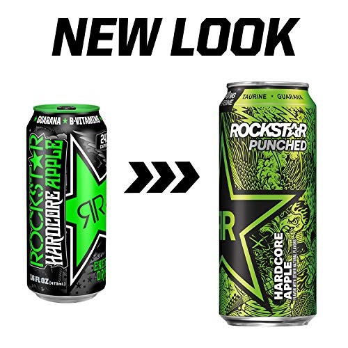 Rockstar Energy Drink Punched Energy Drink, Hardcore Apple, With