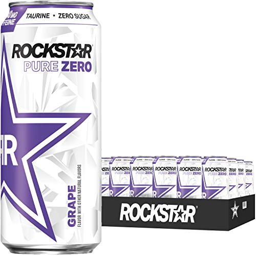 Rockstar Energy Drink Pure Zero, Grape, 16 Ounce Pack Of 24, 3
