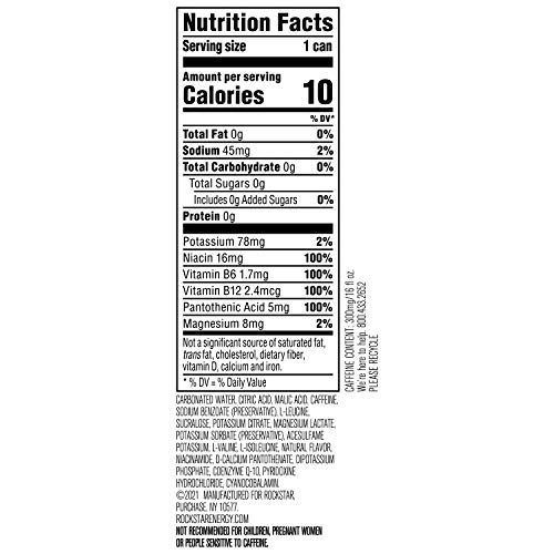 Rockstar Energy Drink Super Green Sugar Coq10 And Electrolytes 1