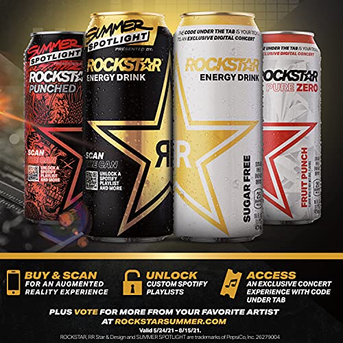 Rockstar Sugar Free Energy Drink, 16Oz Cans 12 Pack Packaging