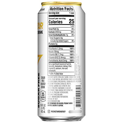 Rockstar Sugar Free Energy Drink, 16Oz Cans 12 Pack Packaging