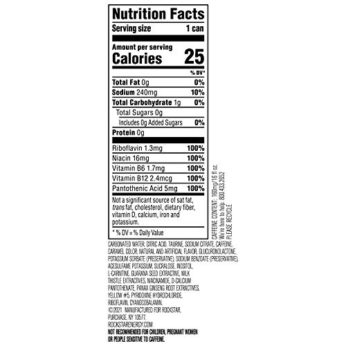 Rockstar Sugar Free Energy Drink, 16Oz Cans 12 Pack Packaging