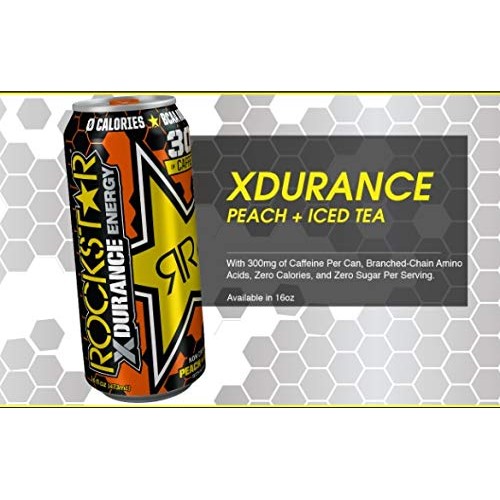 Rockstar Xdurance Energy Drink, Peach Iced Tea, Non Carbonated,