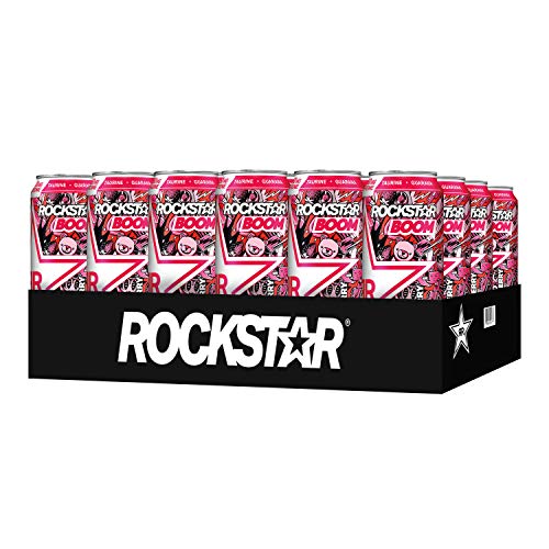 Rockstar Boom Energy Drink, Whipped Strawberry, With Caffeine An