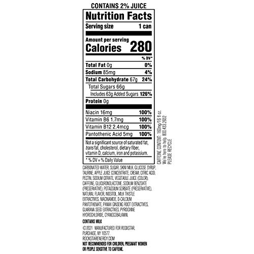 Rockstar Boom Energy Drink, Whipped Strawberry, With Caffeine An