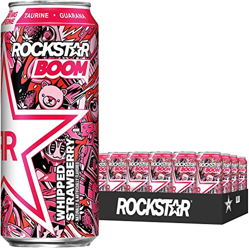 Rockstar Boom Energy Drink, Whipped Strawberry, With Caffeine An