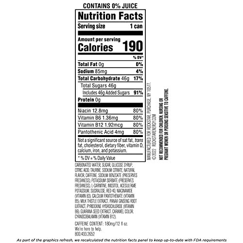 Rockstar Energy Drink, Fruit Punched, 12Oz Sleek Cans 8 Pack