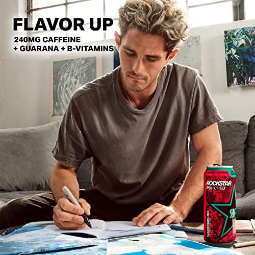 Rockstar Energy Drink, Fruit Punched, 12Oz Sleek Cans 8 Pack