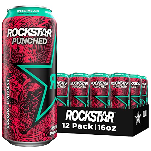 Rockstar Energy Drink Punched Watermelon, 16Oz Cans 12 Pack P