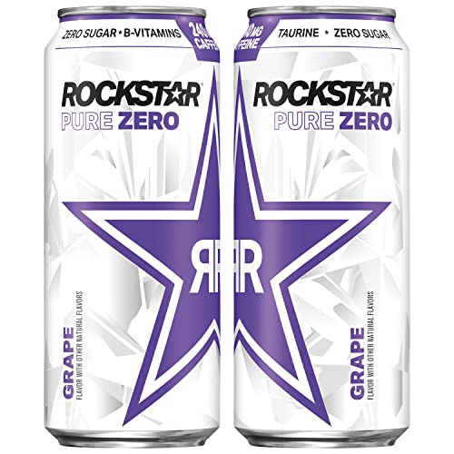 Rockstar Pure Zero Grape 16Oz 12Pk, 12Count