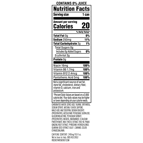 Rockstar Pure Zero Grape 16Oz 12Pk, 12Count