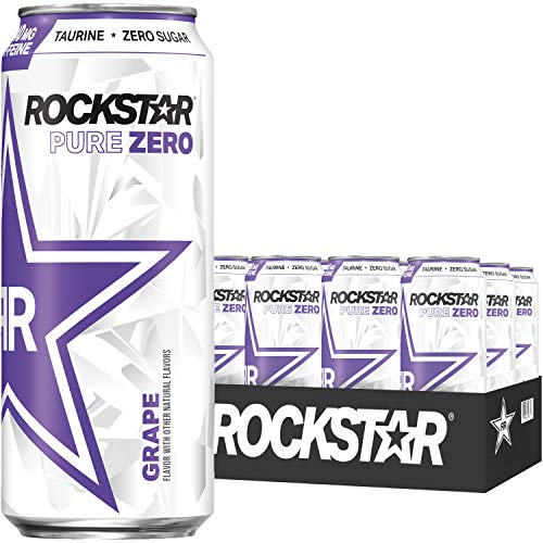 Rockstar Pure Zero Grape 16Oz 12Pk, 12Count
