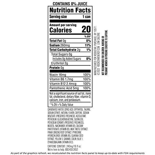 Rockstar Energy Drink Pure Zero Limon Pepino, Packaging May Vary