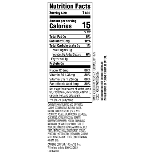 Rockstar Energy Drink, Pure Zero Silver Ice, 12Oz Sleek Cans 8