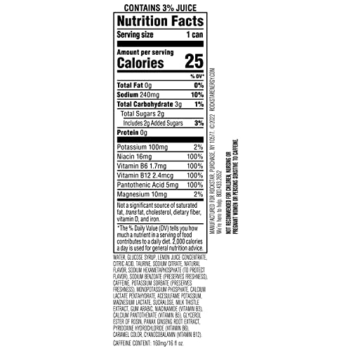 Rockstar Energy Drink With Caffeine Taurine And Electrolytes, Re