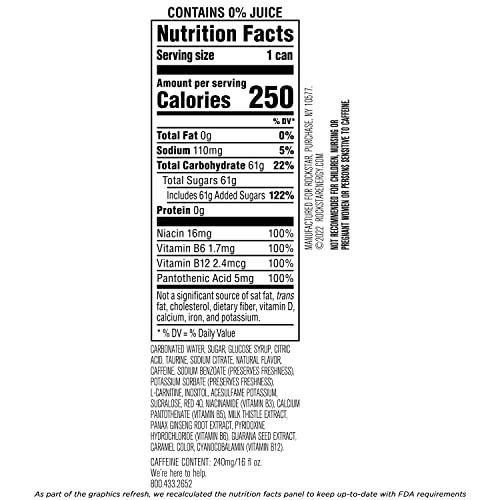 Rockstar Punched Energy Drink, Fruit Punch, 16Oz Cans 12 Pack