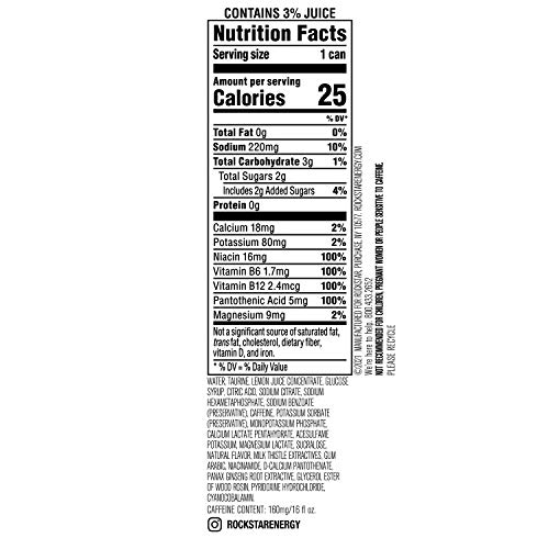 Rockstar Energy Drink, Recovery Lemonade, 16 Fl Oz Pack Of 24